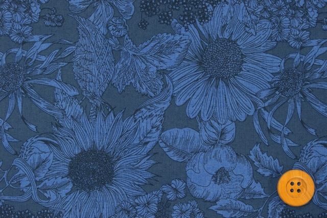 リバティ・ファブリックス タナローン（Swim Dunclare スイム・ダンクレア）ブルー＆ダークブルー／60cm【5672151S・VE】