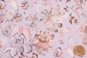 【サンドウオリジナルカラー】リバティ・ファブリックス タナローン（Butterfly Vine バタフライ・ヴァイン）ヒーリングパープル／60cm【363J6437・X】