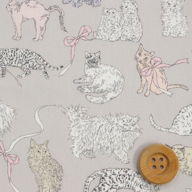 リバティ・ファブリックス タナローン（Koh & Eito コー・アンド・エイト）ライトグレー【25-363J75911・25CU】