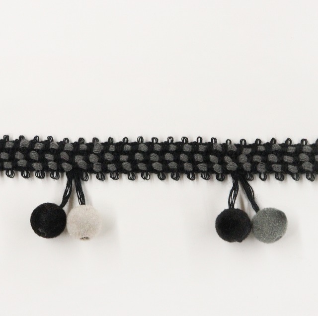 ★SALE★輸入ボンボンブレード【ボンボン2ペア単位（約122mm）】ブラック【8399・BK】