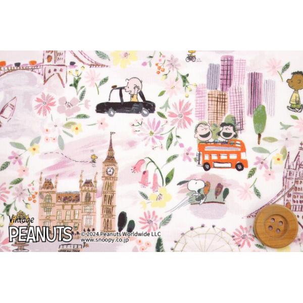 PEANUTS(TM)×リバティ・ファブリックス タナローン（A London Adventure ピンクパープル）ア・ロンドン・アドベンチャー/50cm【DC33934・J24B】
