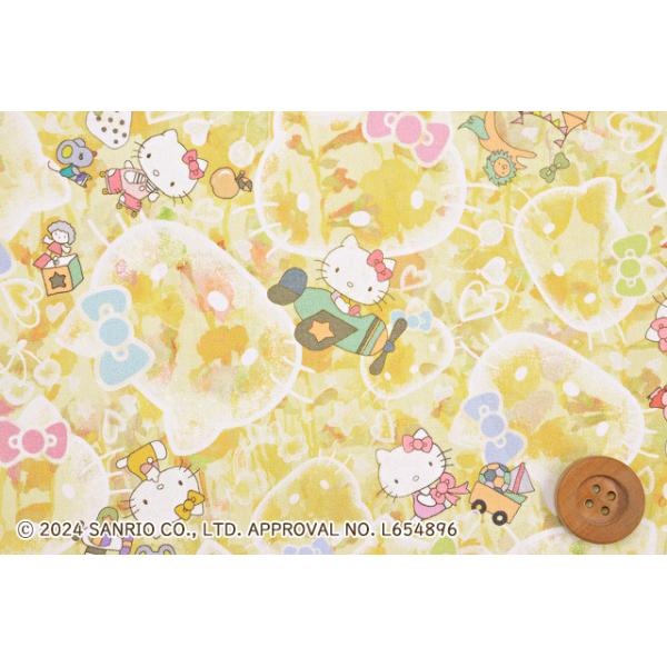ハローキティ×リバティ・ファブリックス タナローン（Bubble Dreams バブル・ドリームス）イエロー／80cm【DC34429・J24C】