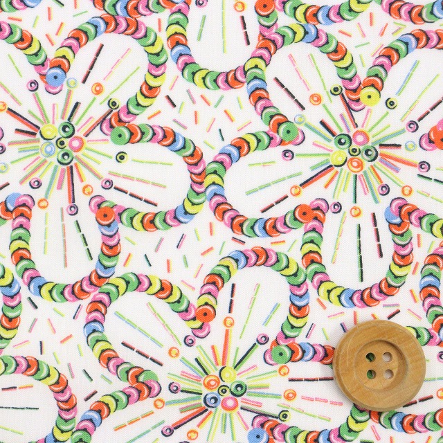 リバティ・ファブリックス タナローン（Sequin Scatter シークイン・スキャッター）ビビッド【26-36361029・26CU】