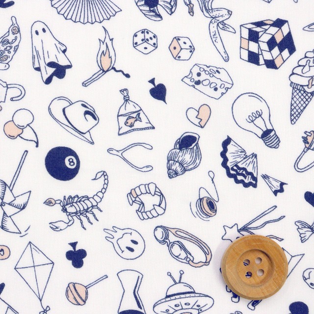 リバティ・ファブリックス タナローン（Teddy Tarrant テディ・タラント）ネイビー【26-36361044・26AU】