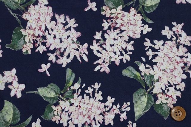 リバティ・ファブリックス タナローン（Archive Lilac アーカイブ・ライラック）ネイビー／90cm【15-3635189・YE】