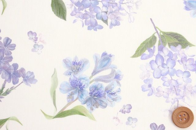 リバティ・ファブリックス タナローン（Marina's Meadow マリナズ・メドゥ）ブルー／90cm【25-363J7406・25CU】