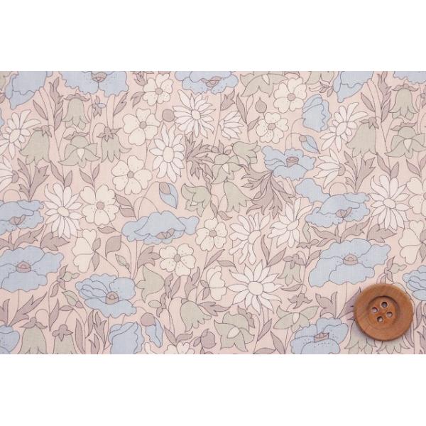 【サンドウオリジナルカラー】リバティ・ファブリックスタナローン（Poppy & Daisy ポピー＆デイジー）エクリュピンク／90cm【02-3632104・J21A】