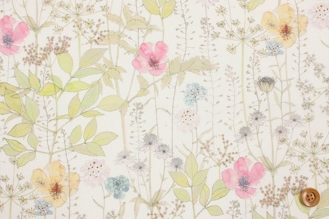 リバティ・ファブリックス タナローン（Irma イルマ）ライトピンク＆ベージュ／100cm【3633182・AE】