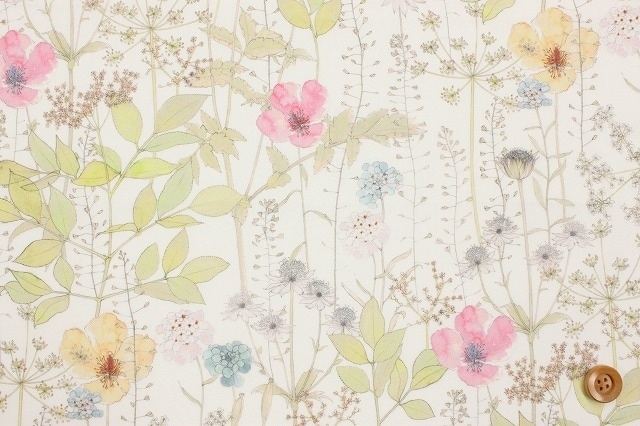 リバティ・ファブリックス タナローン（Irma イルマ）ライトピンク＆ベージュ／100cm【3633182・AE】