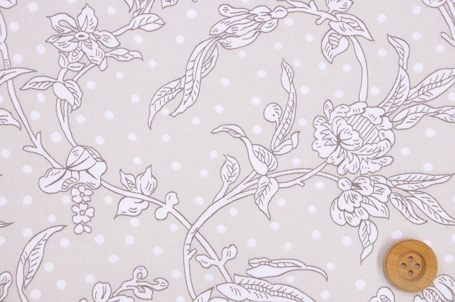 リバティ・ファブリックス タナローン（Malory マロリー）ライトグレー／100cm【91-5491108・SE】