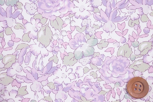 【サンドウオリジナルカラー】リバティ・ファブリックス タナローン（Powis ポウィス）ムースラベンダー／100cm【83-333118・J22A】