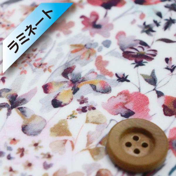 リバティ・ファブリックス タナローン【ラミネート加工】（Felda フェルダ）ピンク＆グレー/定番（21AT）／30cm【21-3631116・AE】