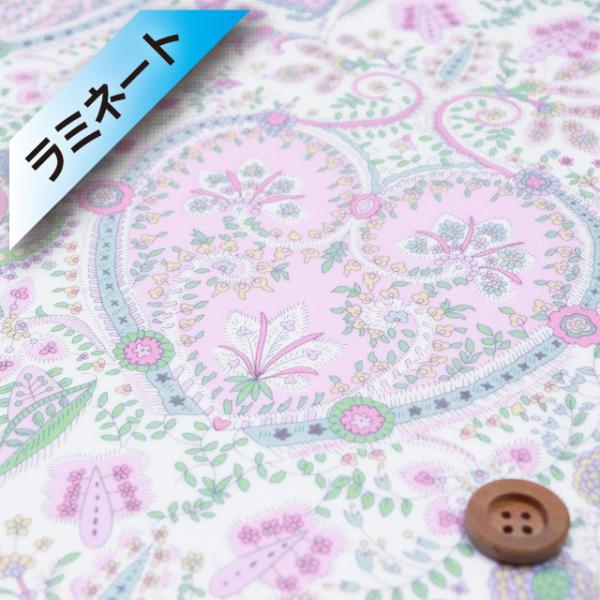 【サンドウオリジナルカラー】リバティ・ファブリックス タナローン【ラミネート加工】（Theri Kitty テリ・キティ）ラブピンク／50cm【09-3639187・J21B】