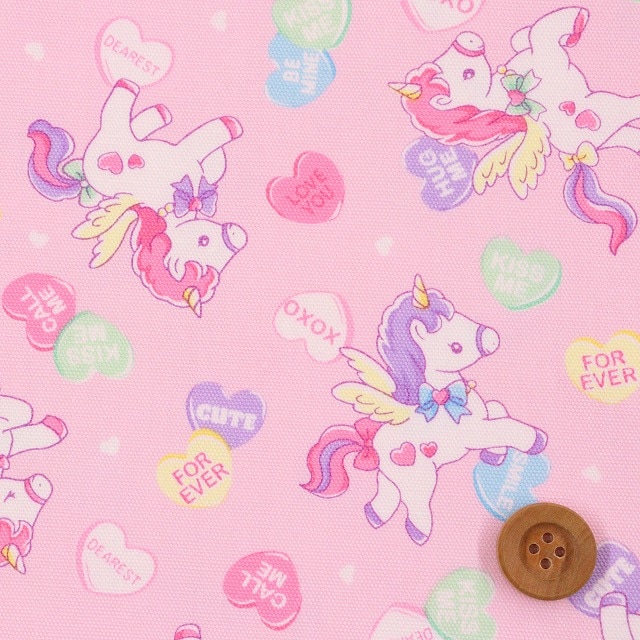 バニラPOPハート／ピンク【オックス生地】 | その他柄 | HOBBY SHOP SANDO