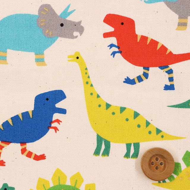 ほっこりダイナソー／生成り【オックス生地】