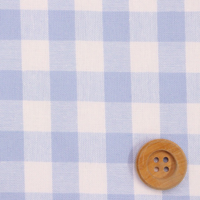 （太）パステルカラーギンガムチェック／ブルー【T/C生地】