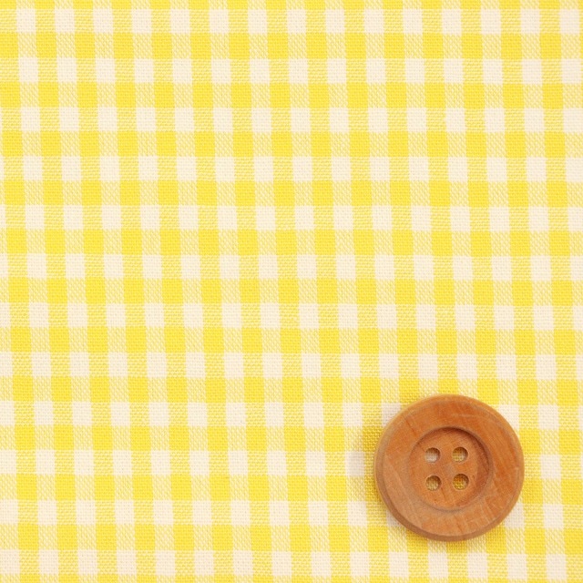 （細）パステルカラーギンガムチェック／イエロー【T/C生地】