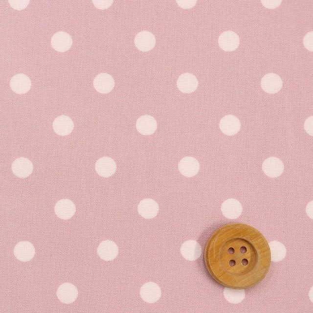 ペールカラードット／ピンク【シーチング生地】