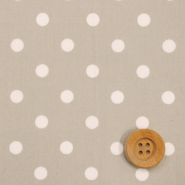 ペールカラードット／グレー【シーチング生地】