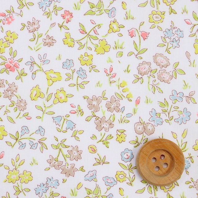 リバティ・ファブリックス タナローン（Meadow Sweet メドゥ・スウィート）イエロー＆グリーン【17-3637191・XE】