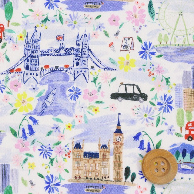 リバティ・ファブリックス タナローン（Pride And Bloom プライド・アンド・ブルーム）ブルー＆イエロー【22-363J6801・AE】