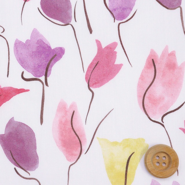 リバティ・ファブリックス タナローン（Tulip Shadow チューリップ・シャドー）ピンクパープル【21-3631229・ZE】
