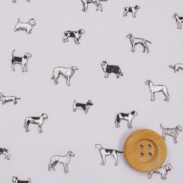 リバティ・ファブリックス タナローン（Man's Best Friend マンズ・ベスト・フレンド）グレー【21-1611110・ZE】