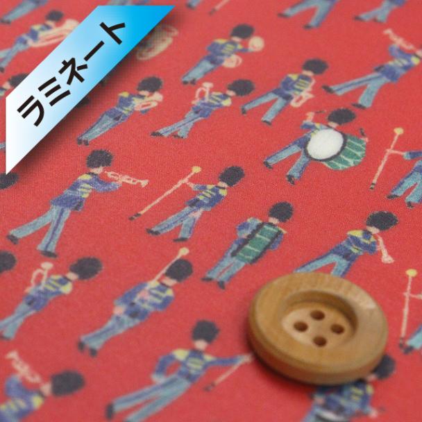 リバティ・ファブリックス タナローン【ラミネート加工】（Musical March ミュージカル・マーチ）レッド【20-36301132・AE】