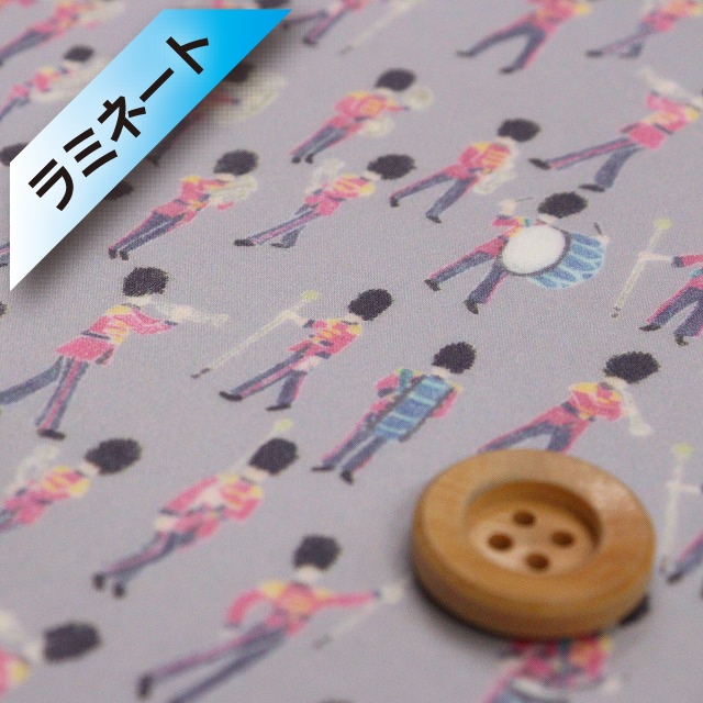 リバティ・ファブリックス タナローン【ラミネート加工】（Musical March ミュージカル・マーチ）グレー【20-36301132・ZE】