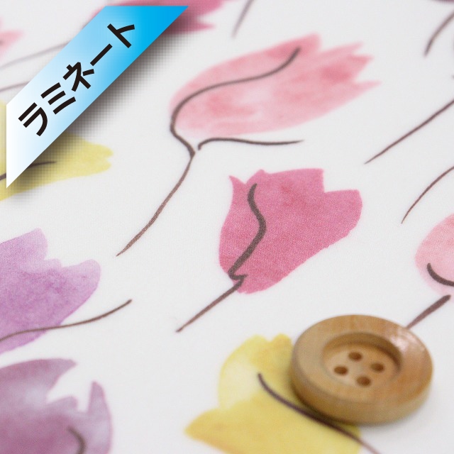 リバティ・ファブリックス タナローン【ラミネート加工】（Tulip Shadow チューリップ・シャドー）ピンクパープル【21-3631229・ZE】
