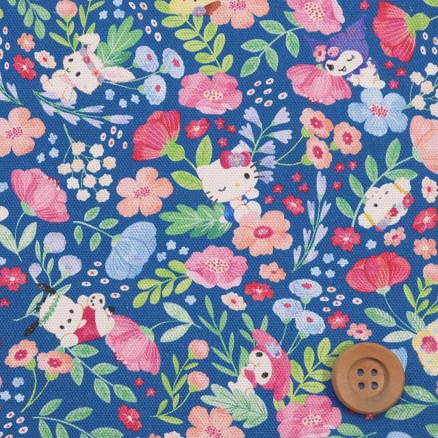 （sanrio）サンリオキャラクターズ コテージ／ネイビー【オックス生地】