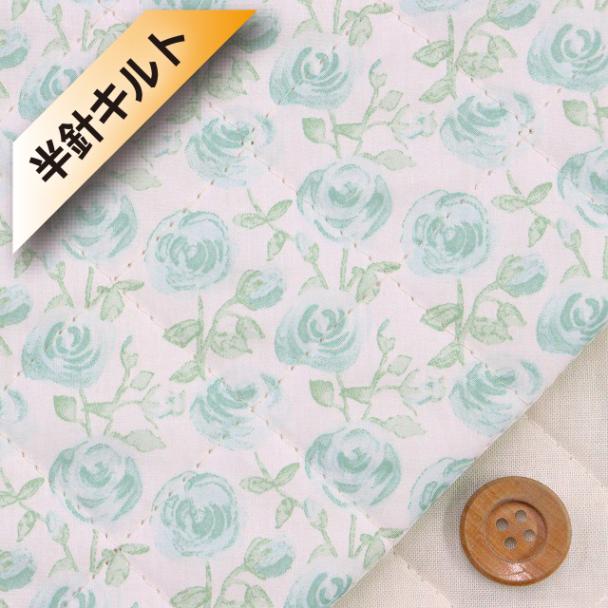 【サンドウオリジナルカラー】リバティ・ファブリックス タナローン【半針キルト】（Rose Marie ローズ・マリー）シャンティミント【09-3639153・J25B】