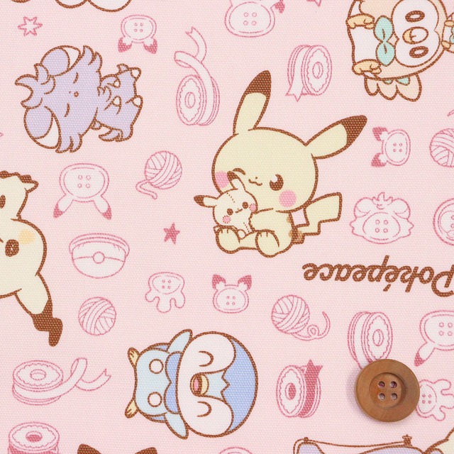 ポケットモンスター ポケピースソーイング柄／ピンク【オックス生地】