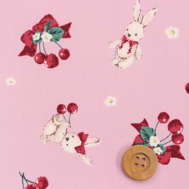 ラビットチェリー／ライトピンク【オックス生地】