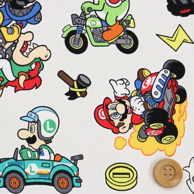 （Nintendo）マリオカートワールド／ライトグレー 【オックス生地】