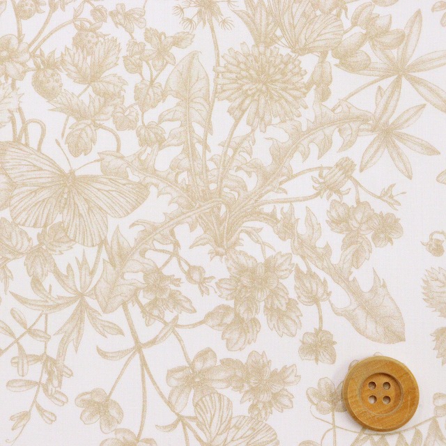 リバティ・ファブリックス タナローン（Spring Memories スプリング・メモリーズ）ベージュ【25-363J75915・26CU】