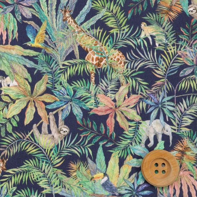 リバティ・ファブリックス タナローン（Little Eden リトル・エデン）ネイビー地【25-363J75917・26CU】