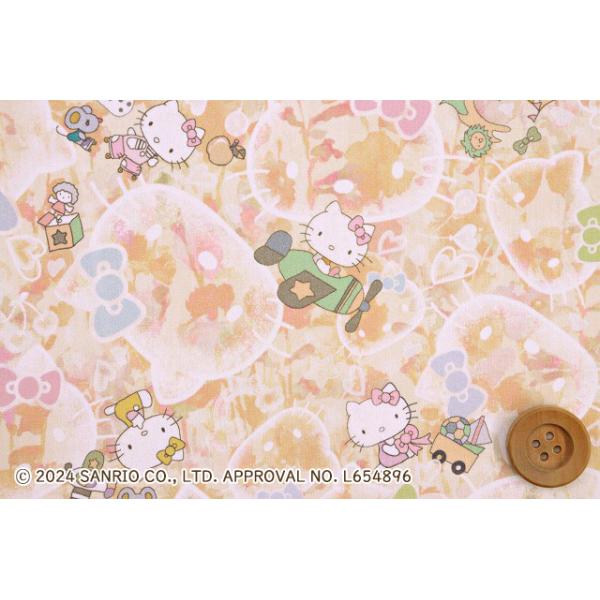 【サンドウオリジナルカラー】ハローキティ×リバティ・ファブリックス タナローン（Bubble Dreams バブル・ドリームス）マーマレード／20cm【DC34429・J24E】