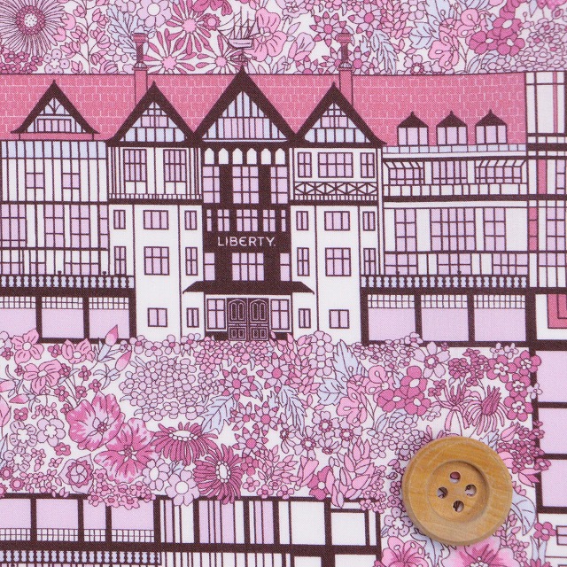 リバティ・ファブリックス タナローン（Tudor Belle チューダー・ベル）ピンク【26-363J64027・26CU】