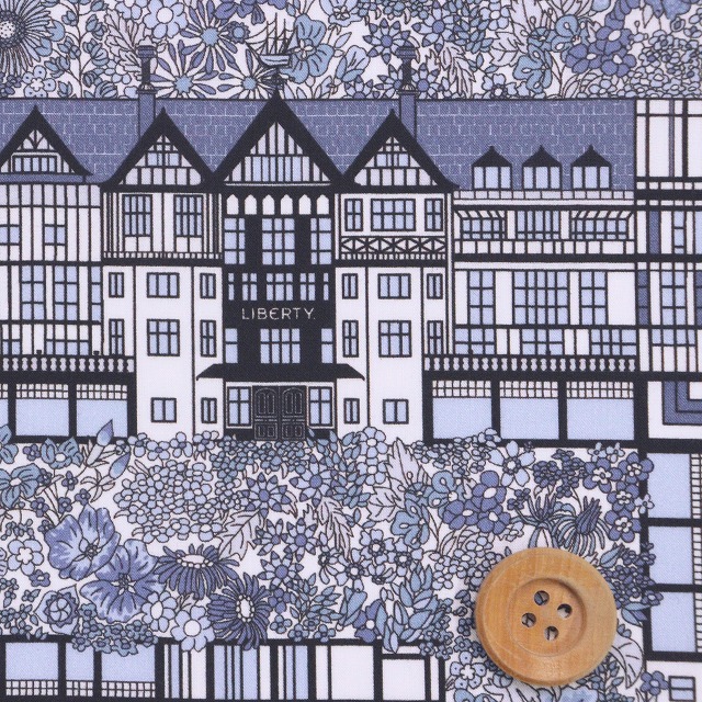 リバティ・ファブリックス タナローン（Tudor Belle チューダー・ベル）ブルー【26-363J64027・26DU】