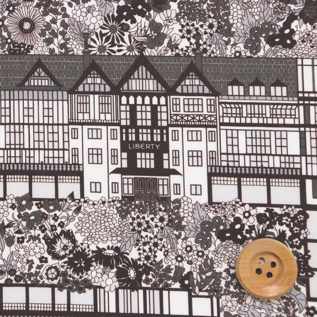 リバティ・ファブリックス タナローン（Tudor Belle チューダー・ベル）グレー【26-363J64027・26EU】