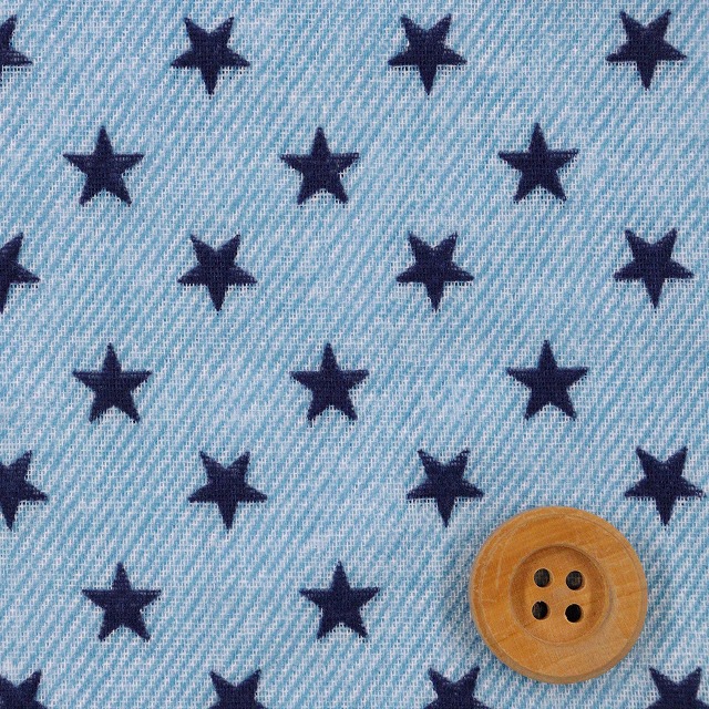スターデニム風/ ライトブルー【ダブルガーゼ生地】
