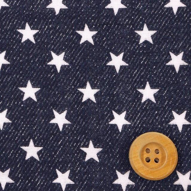 スターデニム風/ インディゴブルー【ダブルガーゼ生地】