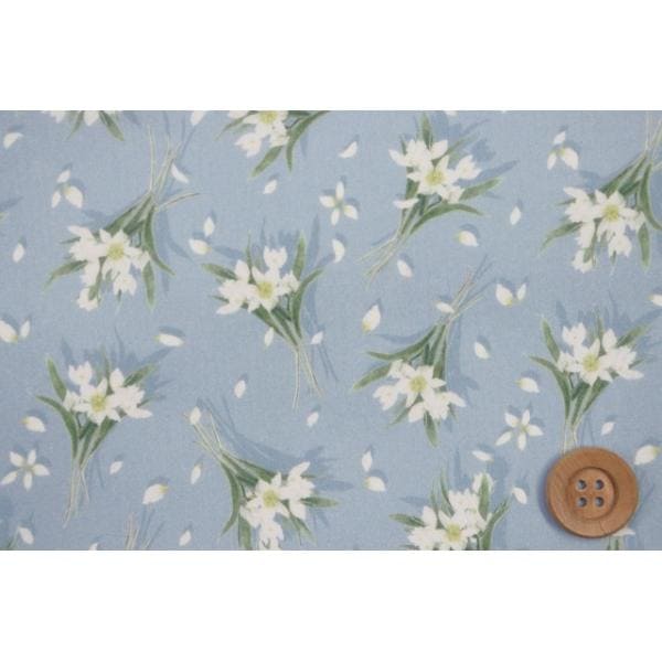 リバティ・ファブリックス タナローン（DANCING PETALS ライトブルー）ダンシング・ペタルス／30cm【3636420・A】