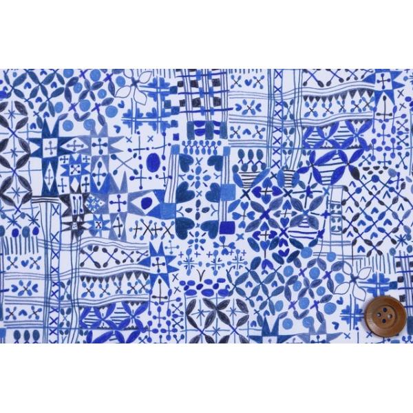 リバティ・ファブリックス タナローン（Monika モニカ）ブルー/40cm【21-3631240・21BT】