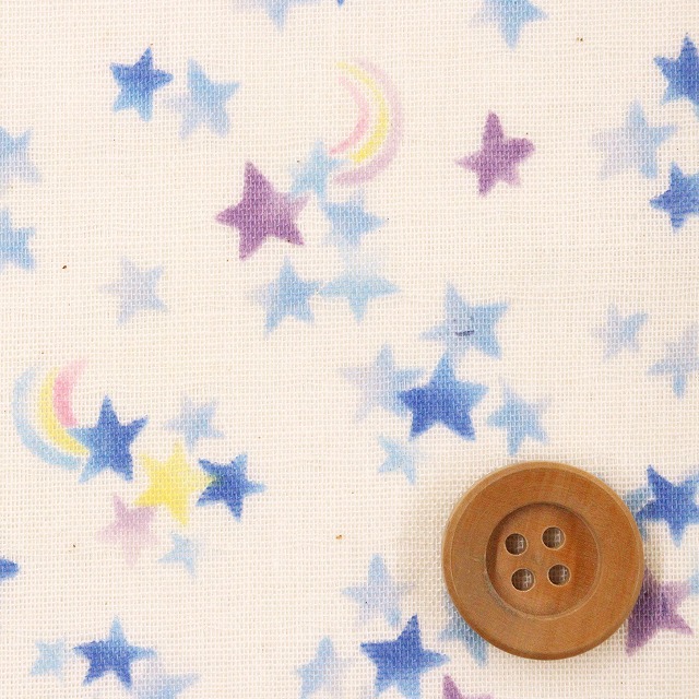 にこにこ流れ星 / ブルー【ダブルガーゼ生地】