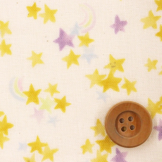 にこにこ流れ星 / イエロー【ダブルガーゼ生地】