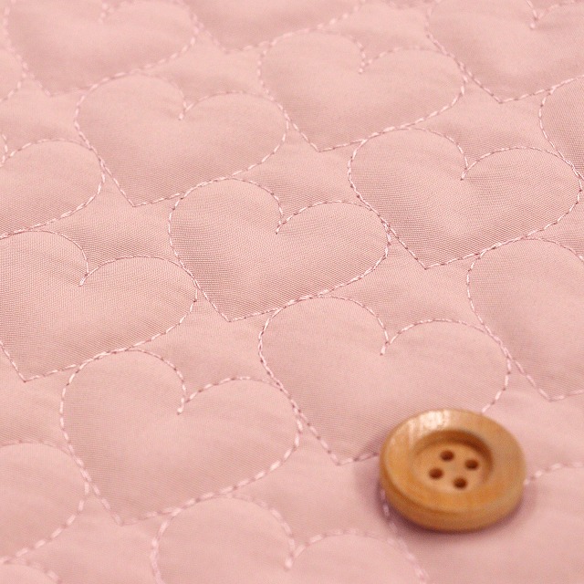 ハートキルト（ネロリローズ）／ピンク【キルティング生地】