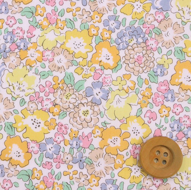 リバティ・ファブリックス タナローン（Michelle ミシェル）ペールイエロー【3636017・WE】