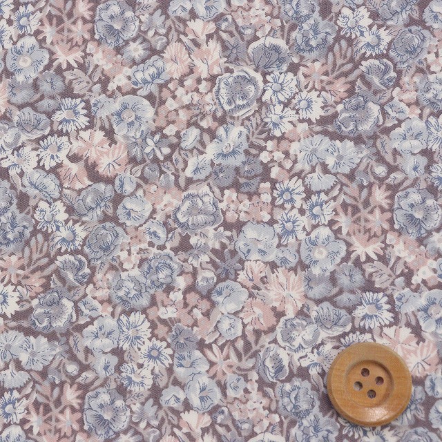 【サンドウオリジナルカラー】リバティ・ファブリックス タナローン（Chive チャイブ）ミッドナイトブーケ【3639003・J26G】